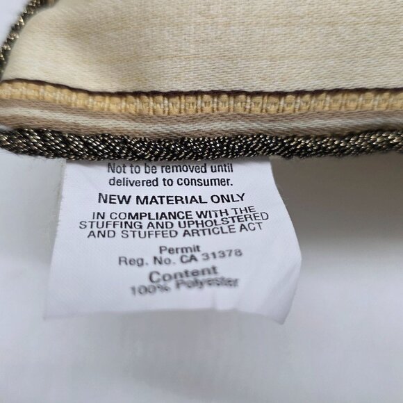 Vintage Small Striped Accent Throw Pillow Ribbon Bow Accent By Woof & Poof 10" - Picture 8 of 14